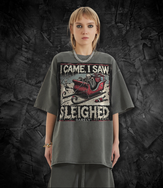 I CAME I SAW I SLEIGHED I HUFF STUFF GRAPHIC VINTAGE TEE