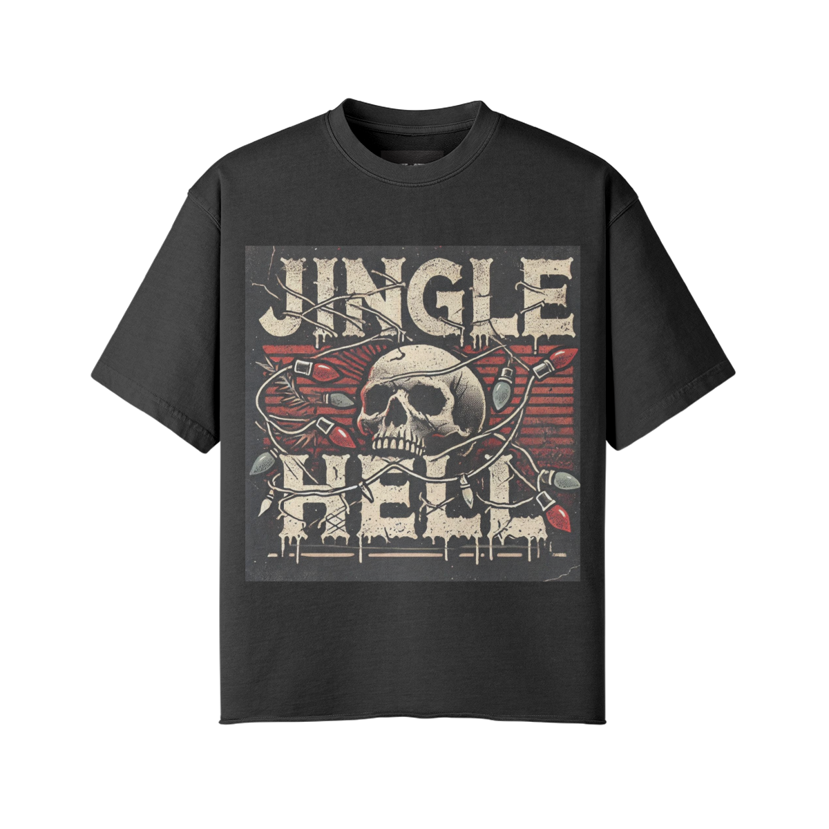 JINGLE HELL I HUFF STUFF GRAPHIC VINTAGE TEE