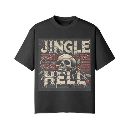 JINGLE HELL I HUFF STUFF GRAPHIC VINTAGE TEE