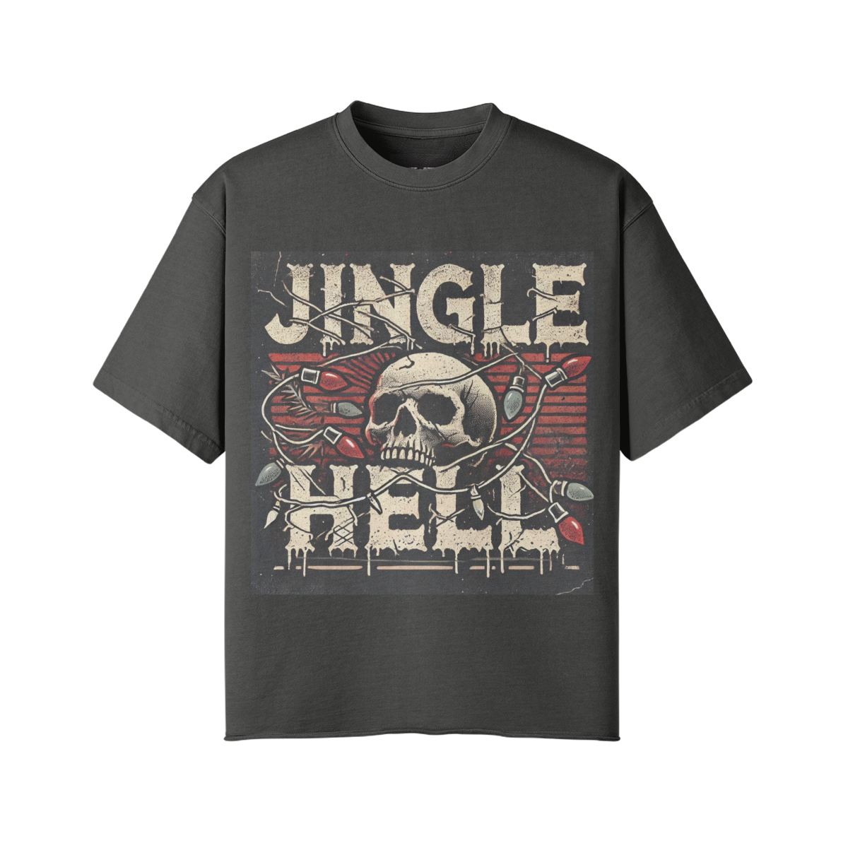 JINGLE HELL I HUFF STUFF GRAPHIC VINTAGE TEE