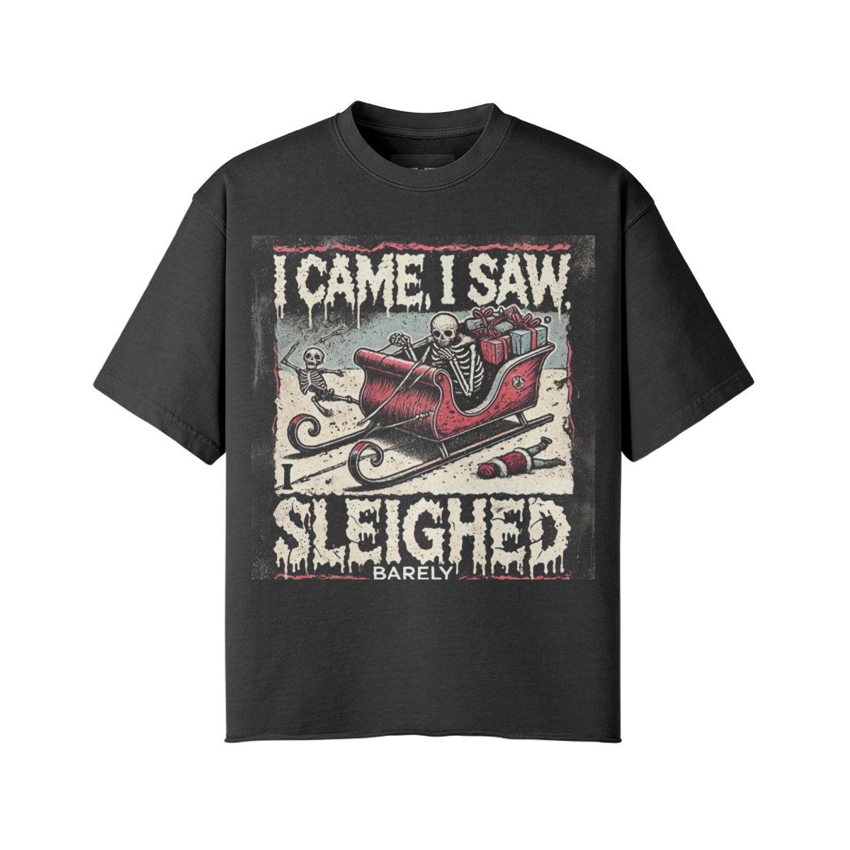 I CAME I SAW I SLEIGHED I HUFF STUFF GRAPHIC VINTAGE TEE